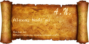 Alexay Noémi névjegykártya